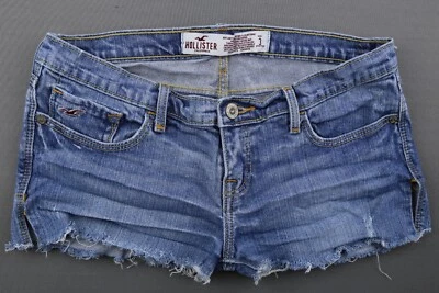 Pantalones cortos de jean para mujer Hollister corte tiro bajo desgastados talla 3 (29x1) Foto 1 de 4