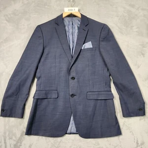 PIERRE CARDIN MENS SUIT JACKET SIZE 100R COAT SLIM STRETCH WOOL BLEND BLUE - Picture 1 of 15