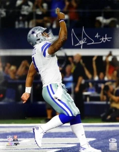 DALLAS COWBOYS - DAK PRESCOTT - 11 X 14 GLÄNZEND SIGNIERT FOTO NACHDRUCK - Bild 1 von 1
