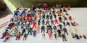 Lot of 77 Vintage Plastic Action Figures by Bandai, Hasbro, DC Comics Mattel etc - Picture 1 of 24