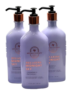 3 BATH & BODY WORKS RELAXING MIDNIGHT SKY CHAMOMILE PATCHOULI BODY LOTION 6.5 OZ - Picture 1 of 6