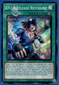 Yugioh! K9-LC Release Restraint JUSH-EN038 (Super Rare) 1st Ed "K9 Deck Support" - Picture 1 of 1