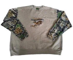 Felpa vintage Cabelas Deer Buck girocollo isolamento 3D mimetica caccia uomo 2XL - Foto 1 di 14