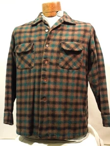 Vtg Pendleton Men's Virgin Wool Plaid Shirt w Loop Button & Flap Pockets SZ XL - Picture 1 of 4