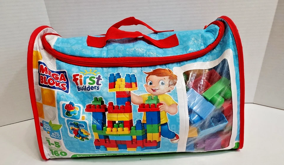 Mega Bloks Blocks First Builders 174 Piezas Bolsa de Construcción de Lujo + Personas Extra Foto 1 de 4