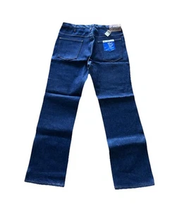 Vintage 70s JC Penney Jeans Mens 36x30 Blue Plain Pocket Deadstock Over the Boot - Picture 1 of 10