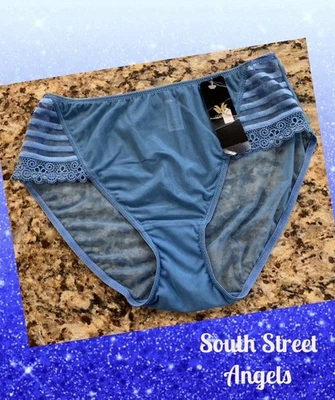 WACOAL 841162  ~  PARISIAN BLUE ~  Delicate Notion Hi-Cut Brief Panties  SMALL   - Image 1 of 3