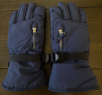 Guantes aislantes Lands End azul marino invierno nieve clima goma palma talla pequeña Foto 1 de 4