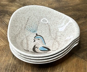 BOB WHITE Set Of 4 Lugged Lug Fruit Dessert Bowls 5.75" Red Wing Pottery Quail - Picture 1 of 10