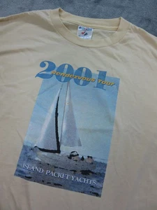 Vintage Island Packet Yachts Rendezvous 2009 Tour Tee T-shirt XL Yellow Jerzees - Picture 1 of 8