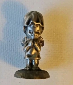 Hallmark Little Gallery Fine Pewter Betsy Clark 1975 Praying Angels 1 Inch - Picture 1 of 5