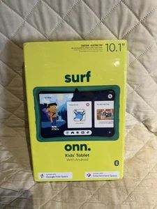 Onn. Surf 10.1" Kids Tablet 32GB Android with Violet Rubberized Sleeve/Stand NEW - Picture 1 of 3