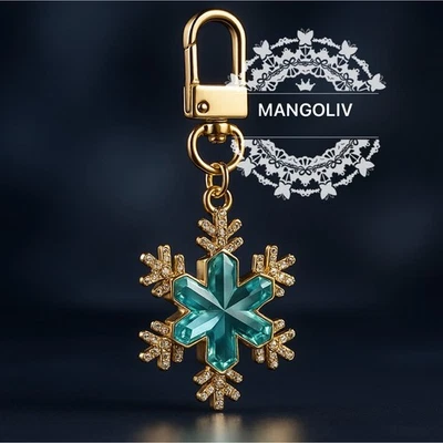 Nuevo con etiquetas Dije Bolso de Cristal Copo de Nieve True To Form - Herrajes Dorados Brillantes Foto 1 de 4