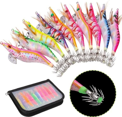 SHADDOCK 10 Totanare Luminose #3.0 Esche Artificiali Da Pesca Seppie Calamari Mare