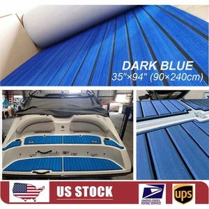 Anti-Skid Boat Flooring EVA Foam Faux Teak Decking Blue Swim Platform Steps Pad - Picture 1 of 16