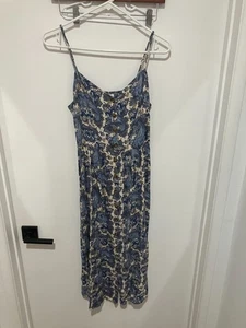 H&M Damen Paisley Midi Sommerkleid, blau/creme, Größe 12 - Bild 1 von 3