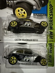 ZAMAC Hot Wheels 2014 VW BEETLE CUSTOM “Moon Eyes” 👀 HW WORKSHOP 2 Set - Picture 1 of 10
