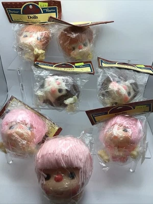 De colección Westrim 4” Mitzy & Darice 3.5” hilo pelo muñeca cabeza con manos lote de 7 Foto 1 de 4