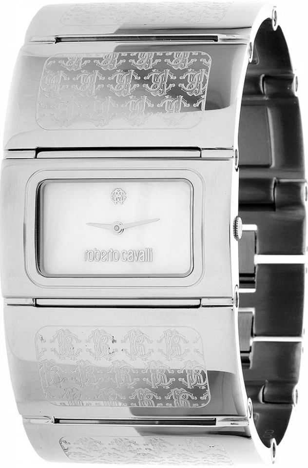 Roberto Cavalli R7253117515 Pavon Rectangle Mother of Pearl Bangle Womens Watch