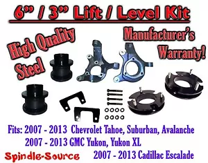 6" / 3" FULL Spindles LIFT KIT FOR 07 - 13 Chevy Tahoe GMC Yukon 1500 + SUV 2WD - Picture 1 of 1