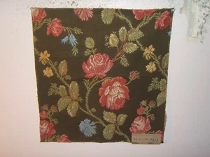 Beacon Hill, La Mortella, Embroidered Floral, Remnant for Crafts, Color Olive - Picture 1 of 1