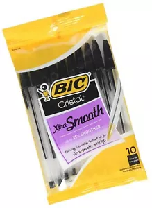 BIC Cristal Xtra glatter Kugelschreiber, mittlere Spitze (1,0 mm), schwarz, 10 Stück - Bild 1 von 5