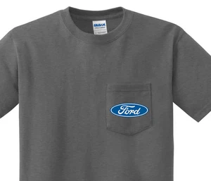 Pocket T-Shirt Herren Ford Logo Racing Mustang Pocket Tee Herren dunkelgrau Shirt - Bild 1 von 1