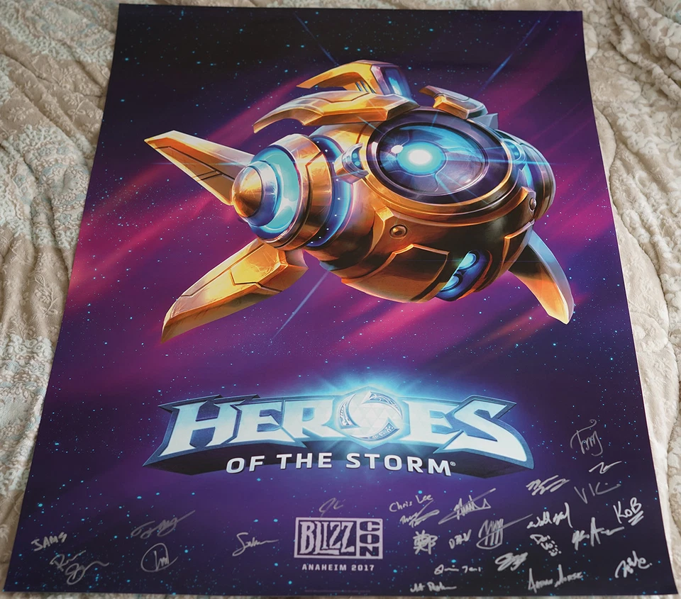 Póster oficial firmado por Heroes of the Storm de la Blizzcon 2017 Foto 1 de 3