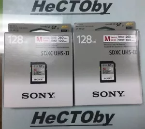 Sony 128GB SD SDXC Memory Card Read 260MB/s Class 10 U3 4K UHS-II SF-M128 AU - Picture 1 of 2