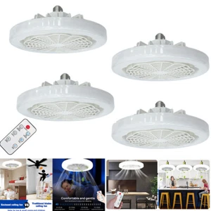 1-4X Ceiling Fan E27 Fan Light 40W with Dimmable LED Light Remote Controller - Picture 1 of 23