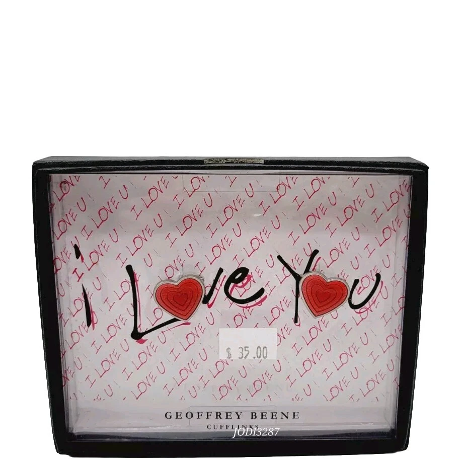 Gemelos Corazón Hombre GEOFFREY BEENE Esmalte Rojo Tono Plata - Te Quiero Foto 1 de 4