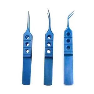 Ophthalmic Surgical Forceps Titanium tying Forceps Toothless tweezers 85mm - Picture 1 of 13
