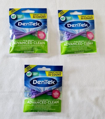 Limpiador interdental cepillo delgado DENTEK para espacios extra estrechos PACK DE 3 32 CT cada uno Foto 1 de 4