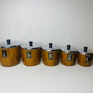 5 piezas vintage/retro duquesa - juego de latas de grano de madera anodizado de aluminio - Imagen 1 de 9