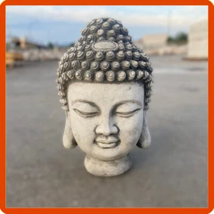 Statua da giardino per esterno scultura testa Buddha in cemento no pietra 30CM - Foto 1 di 5