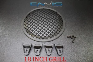 (1) CUBIERTA DE MALLA DE SUBWOOFER DE ALTAVOZ DE ACERO DE 18 PULGADAS CON CLIPS TORNILLOS GR-18 - Imagen 1 de 5