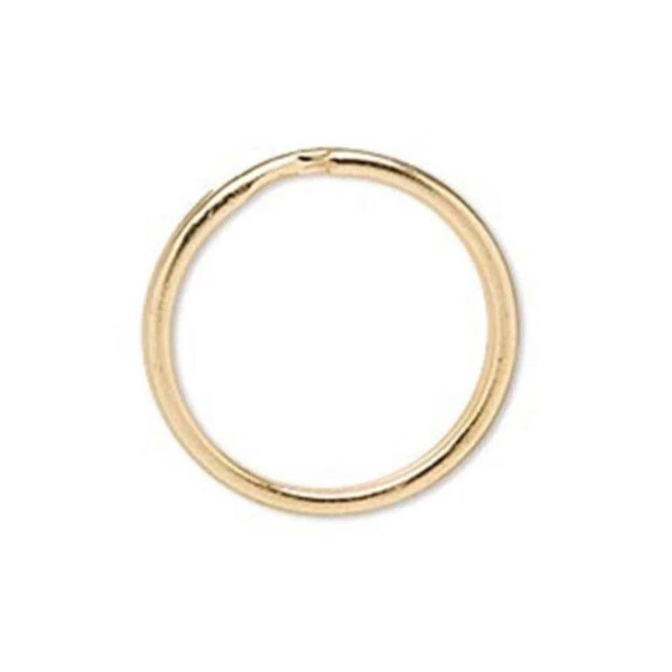 Llavero a granel brillante enchapado en oro 14K 24 mm joyería anillo dividido hallazgos 10 piezas Foto 1 de 1