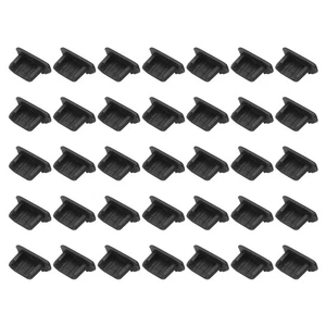35pcs Téléphone Micro USB Port Prises Couvre Protection Poussière pour Micro USB End, Noir - Photo 1 sur 4