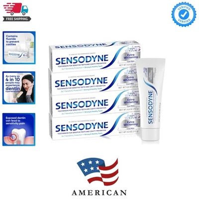 Pasta de dentes clareadora extra sensível ao clareamento para prevenção de dentes e cavidades, A... - Imagem 1 de 4