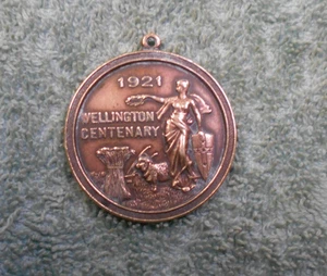 #D214. 1921 WELLINGTON NSW CENTENARY LAPEL MEDAL / PENDANT - Picture 1 of 2