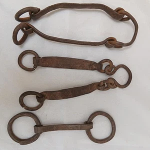 Antiguo 3 piezas de hierro forjado martillado a mano por un herrero - Imagen 1 de 13