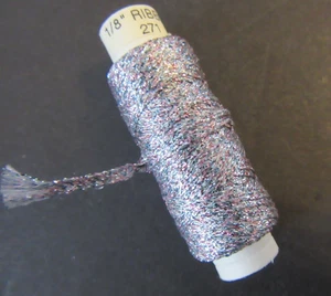 Kreinik Metallics 1/8" Ribbon #271 PLUM flat braid Thread spool - Picture 1 of 4