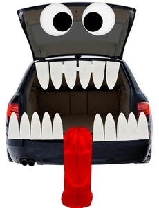 Wiederverwendbarer Stamm oder Leckerli Zähne mit riesiger Monsterzunge für Halloween Deko - Bild 1 von 5