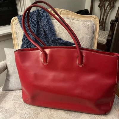 Bolso de Mano de Cuero Rojo Lodis Audrey Milano Bolso de Hombro Laptop Cartera de Viaje Foto 1 de 4