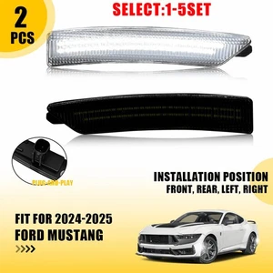 Front/Rear Clearance Side Marker Light Smoke White For Ford Mustang 24-25 2-20X - Picture 1 of 20