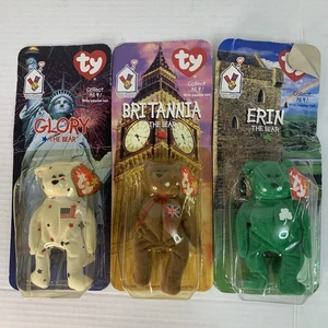 Ty McDonalds Beanie 1999 Britannia, Glory, and Erin The Bear Beanie Babies - Picture 1 of 6