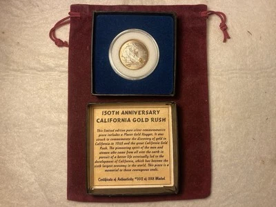 加利福尼亚州黄金 RUSH 150 周年硬币银币和金币 1848 - 1998  — 第 1/4 张图片