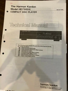 HARMAN KARDON HD7500II Service Manual *ORIGINAL* BOOK OR PDF-FREE SHIPPING - Picture 1 of 1