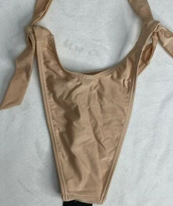 Corbata de bikini para mujer South Beach, talla 1, parte inferior descarada, corte alto liso bronceado, caderas - Imagen 1 de 6