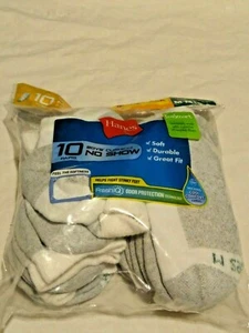 Size M(9-2) Hanes Cushion No Show Boy Socks 10pk - Picture 1 of 5